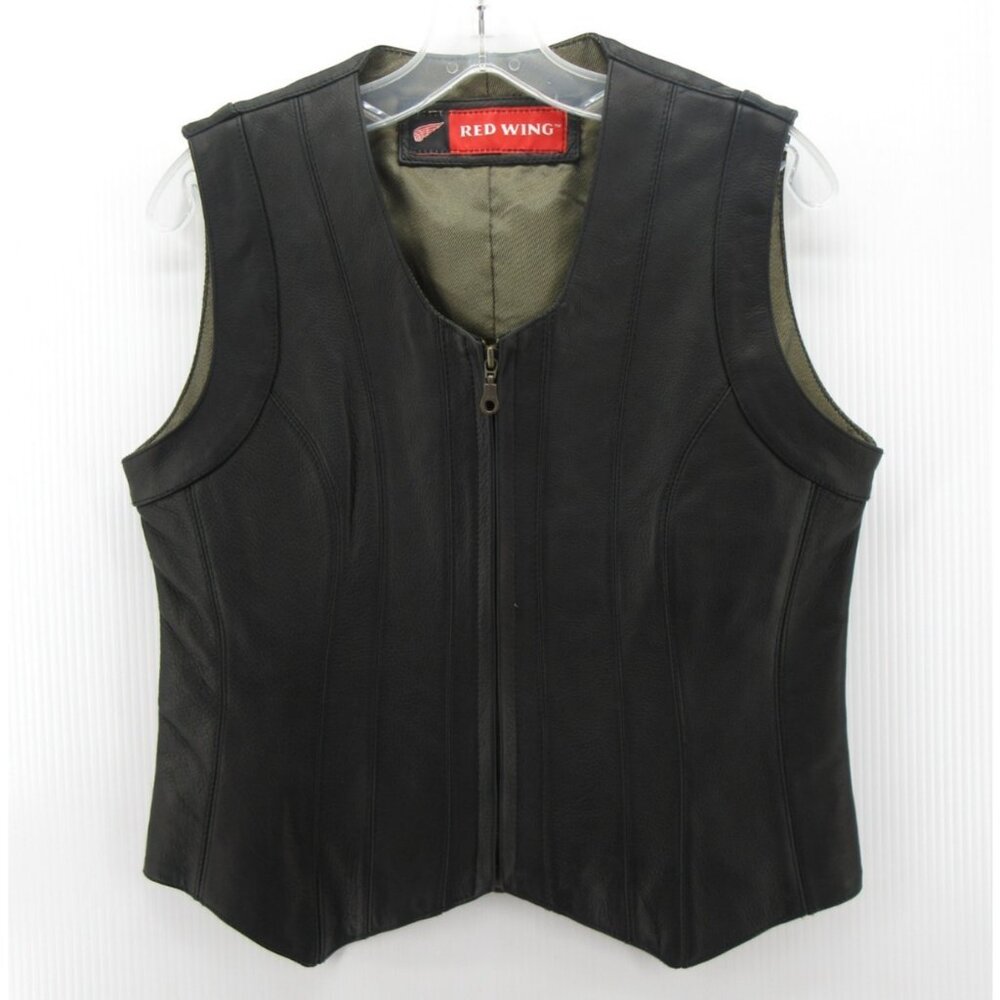 Red Wing Shoes Vest Small Genuine Leather Jacket Motorcycle Biker